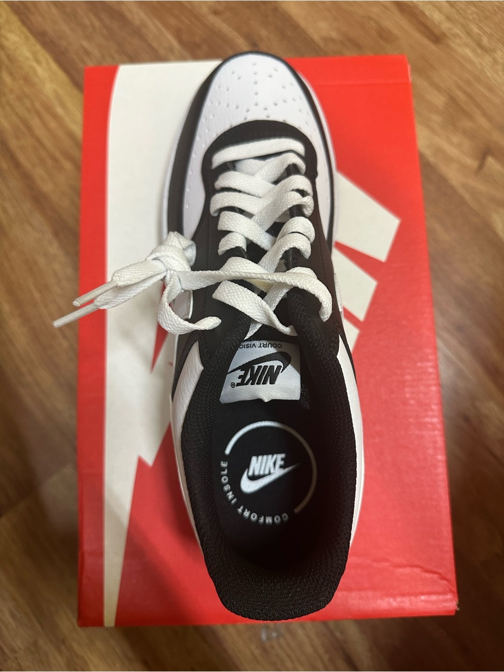 Nike Men’s Black and White Low-Top Sneakers — Classic Swoosh - Picture 3 of 6